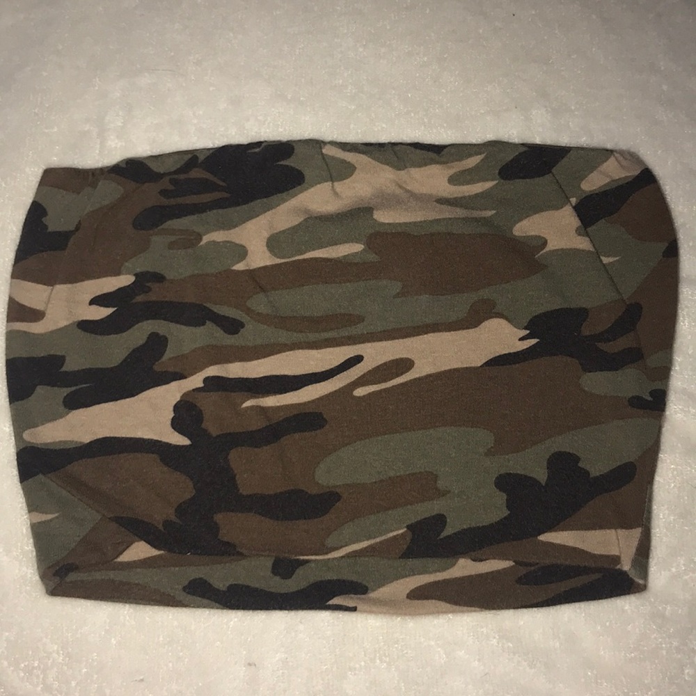 camo, cropped bandeau